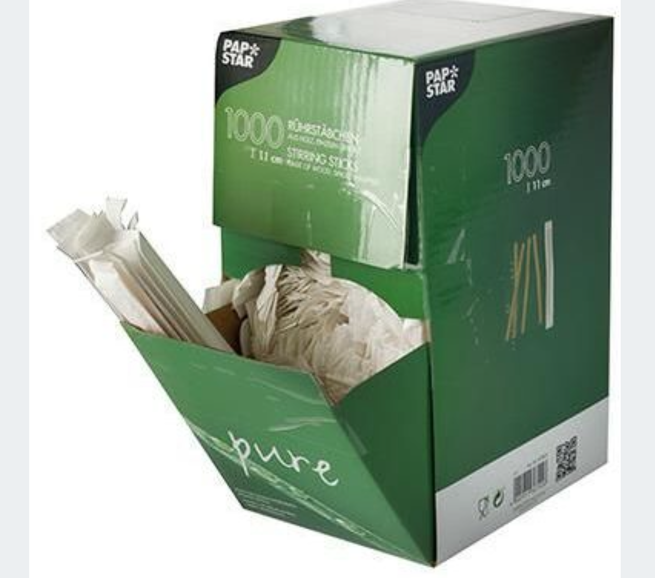 Mieszadełka drewniane w papierku 14cm / 140mm 1000 sztuk