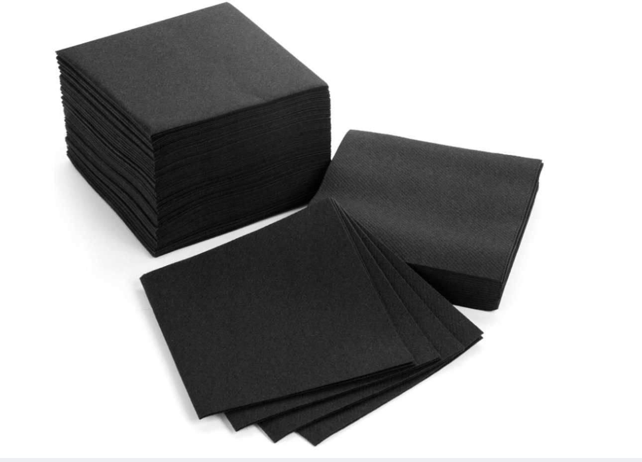 Serwetki papierowe czarne 24x24 2-warstwowe 200 szt RIOBA składane barmańskie