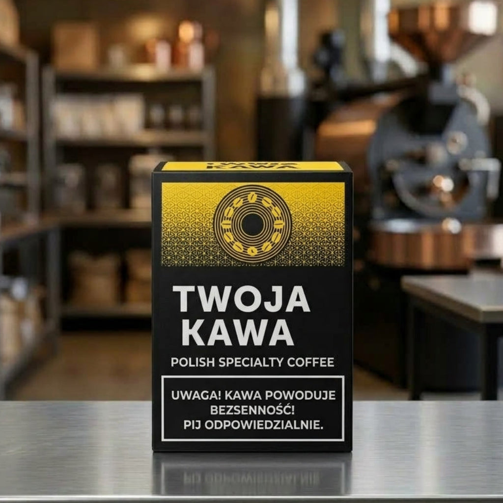 Pudełko z kawą specjalty „Twoja Kawa”, opakowanie do kawy kroplowej