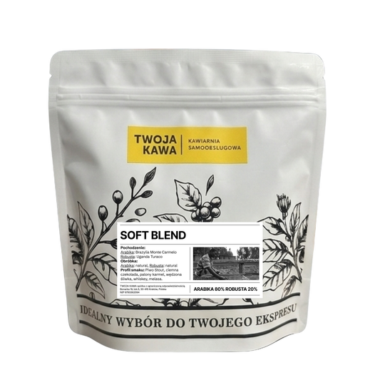 Opakowanie kawy Soft Blend 80/20 250 g, opis Arabica 80% Robusta 20%